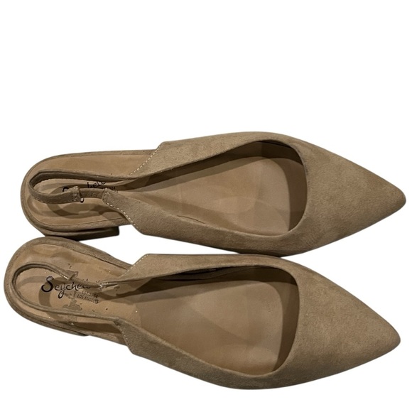 Seychelle’s 7.5 Tan Suede Slingback Pointed Flats - Picture 5 of 9